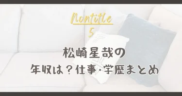 松崎星哉の年収は？仕事・学歴まとめ│ノンタイトル
