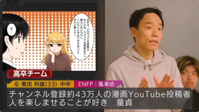 『Nontitle(ノンタイトル) シーズン5』のオーディションメンバー・黒田利雄さん
