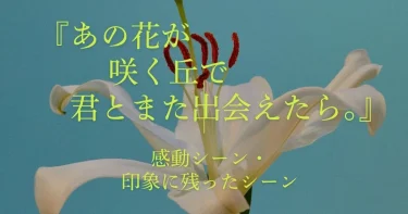 『あの花が咲く丘で君とまた出会えたら』感動シーン7選！涙腺崩壊ポイントを徹底解説