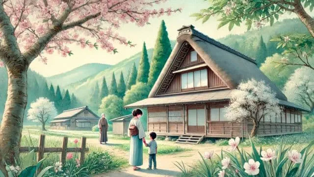 認知症の父と娘と孫が田舎で暮らしているところ