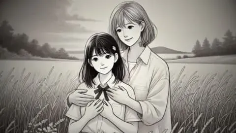 女子高生を抱きしめる女性