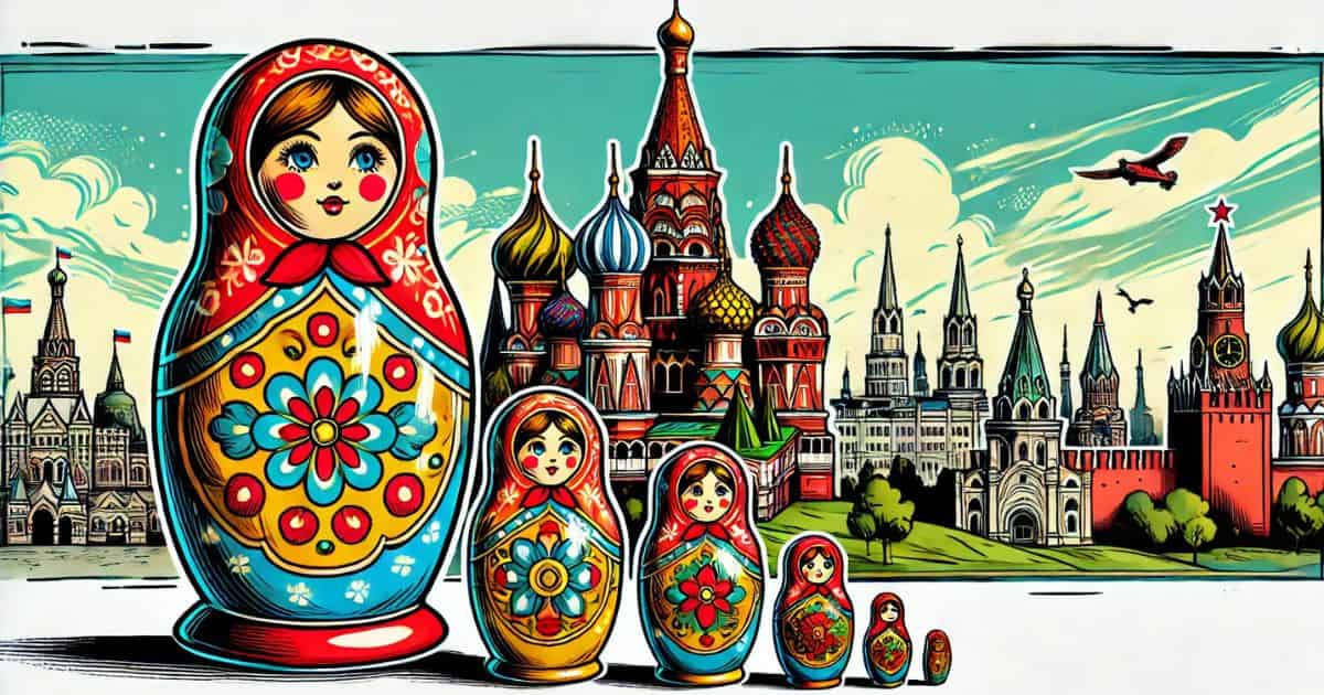 ロシアの伝統的なマトリョーシカのイラスト