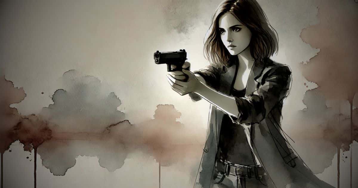 ストーカーに反撃する主人公ジュリアのイラスト