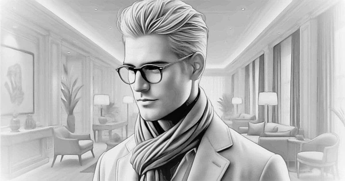 マフラーを首に巻いているアイスマンのイラスト